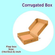 3-Ply Brown Flap Box 14X13X2.5 inches, Shipping Box Courier Box