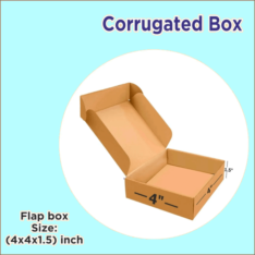 3 Ply Brown Flap box Corrugated Packaging Box Size: 4x4x1.5 Length 4 inch Width 4 inch Height 1.5 inch 3Ply Corrugated Packaging Box