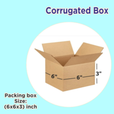 3 ply Brown Corrugated Moving Box Size 6X6X3 inches Length 6 inch Width 6 inch Height 3 inch Shipping Box Courier Box