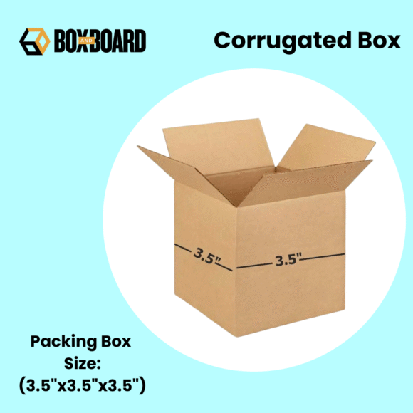 3-Ply Brown Corrugated Carton Box (3.5×3.5×3.5 Inch) – Compact, Strong & Eco-Friendly Gift Parcel Box